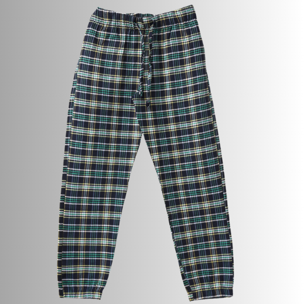 Plaid Pajama Pants With Elastic Waist And Drawstring