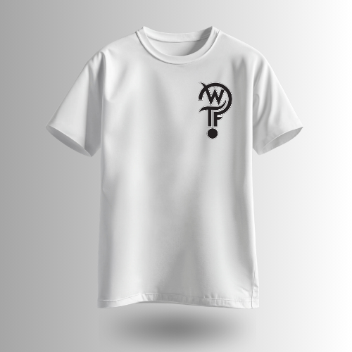 White Graphic T‑Shirt – WTF? Bold Typography Design