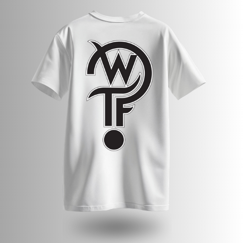 White Graphic T‑Shirt – WTF? Bold Typography Design