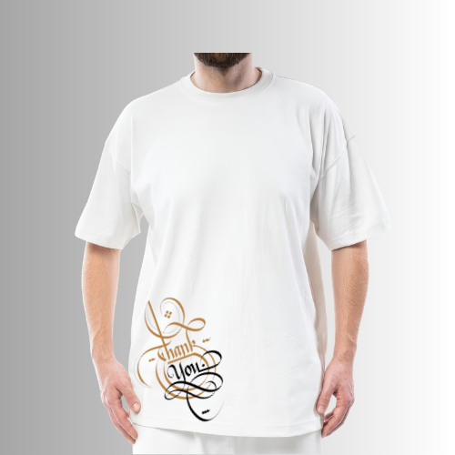 Graphic T‑Shirt – “Thank You” Artistic Patch Design
