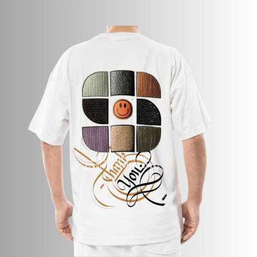Graphic T‑Shirt – “Thank You” Artistic Patch Design