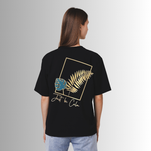 Graphic T‑Shirt – “Just Be Calm” Minimalist Nature Design