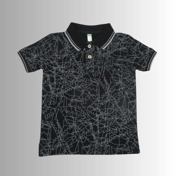 Polo Shirt – Abstract Line Pattern Design