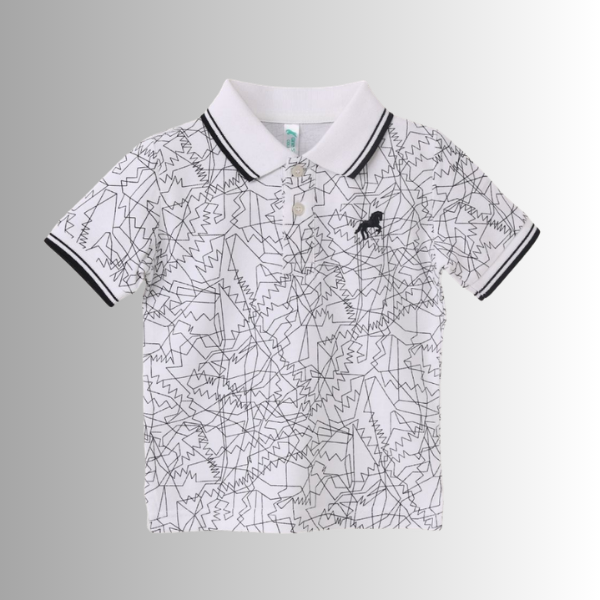Polo Shirt – Abstract Line Pattern Design