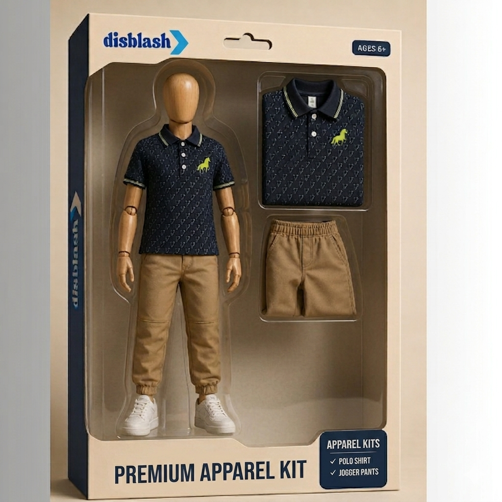 SET Two‑Piece Kids Outfit With Polo Shirt And Gabardine Pants