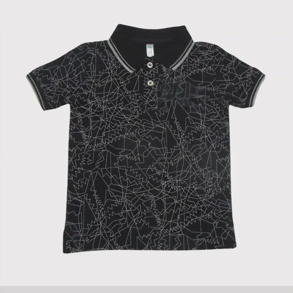 Polo Shirt – Abstract Line Pattern Design