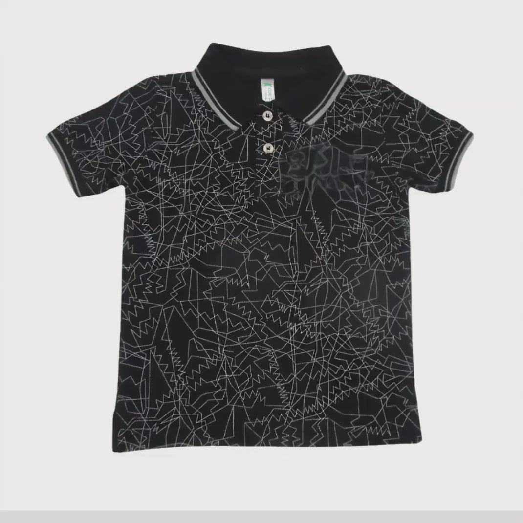 Polo Shirt – Abstract Line Pattern Design